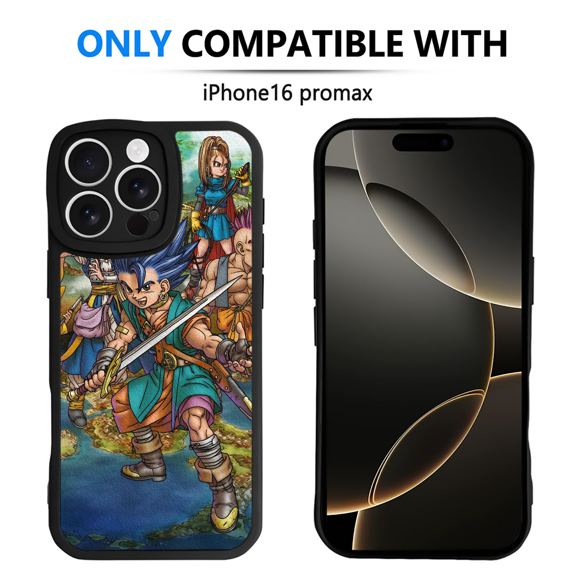 （画像用） ドラゴンクエスト Doragon Kuesuto Dragon Quest 【iPhone 16シリーズ対応】シリコンスマホケース（レザー調） 材質：シリコン